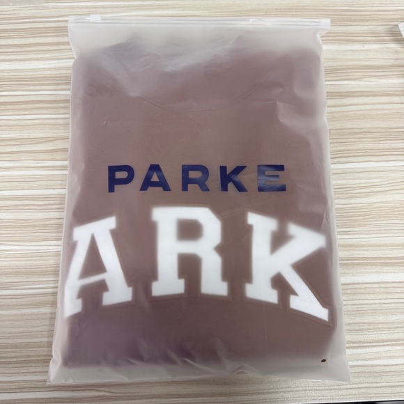 Parke Tan Mock Neck Sweatshirt | Varsity Logo Crewneck - Picture 5 of 5